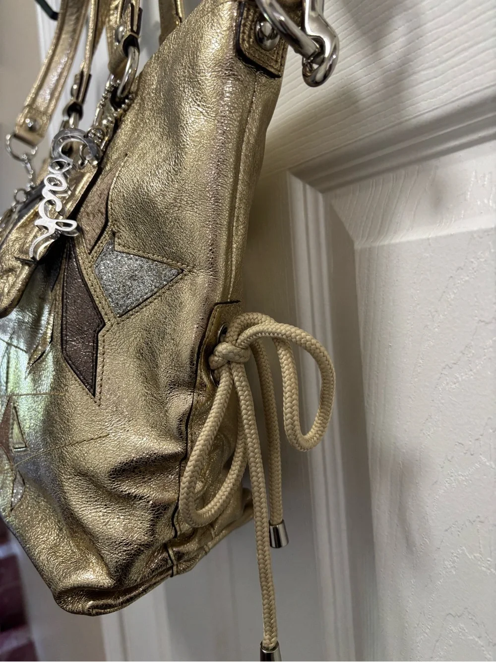 Coach Poppy G1069-16050 LIMITED EDITION Metallic Gold Star Spotlight Tote NWOT - Picture 5 of 16